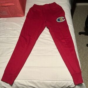 Red Champion Sweatpants